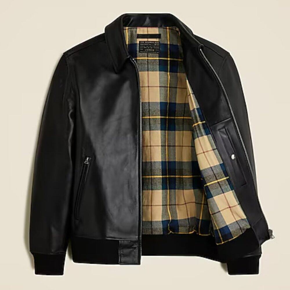 NWT J Crew Limited-Edition Flight jacket in Italian Leather Medium - Picture 4 of 6